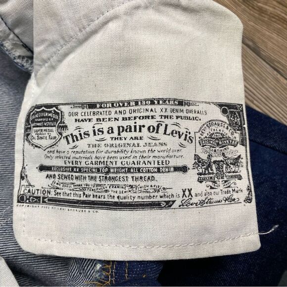 Vintage Levi's 501xx Dark Wash Blue Jeans 501-0000 Size 28x32 EUC - Picture 11 of 16